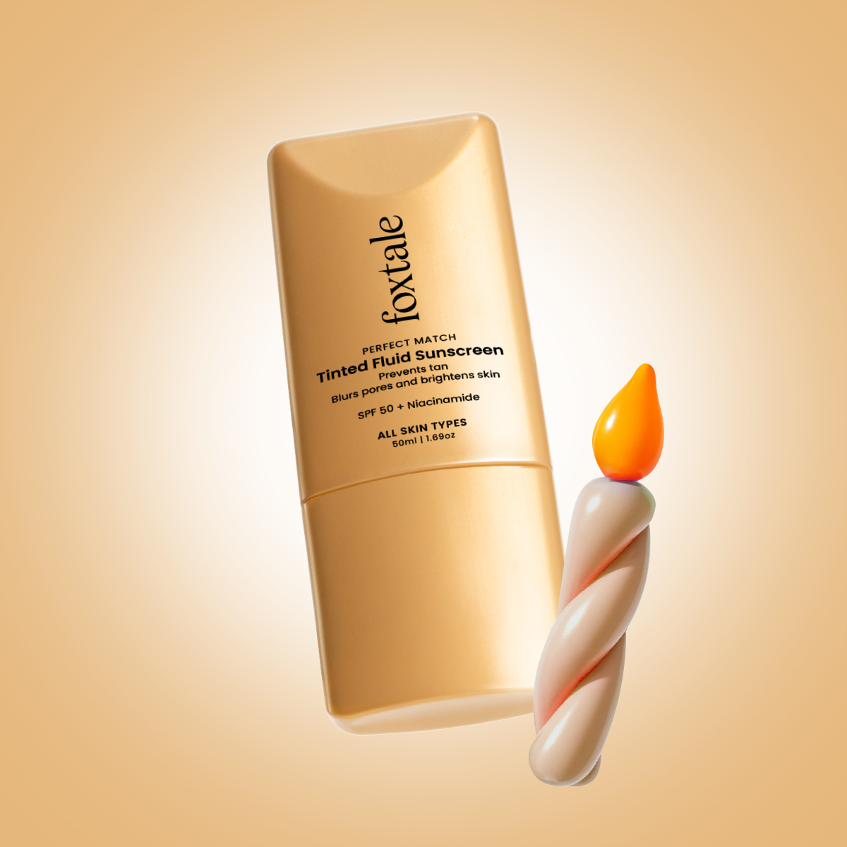 Foxtale SPF 50 Tinted Fluid Sunscreen with Niacinamide (06 Coco)