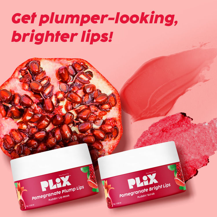Plix Pomegranate Plump Puddin Lip Mask & Bright Lips Scrub Combo
(2 pcs)
