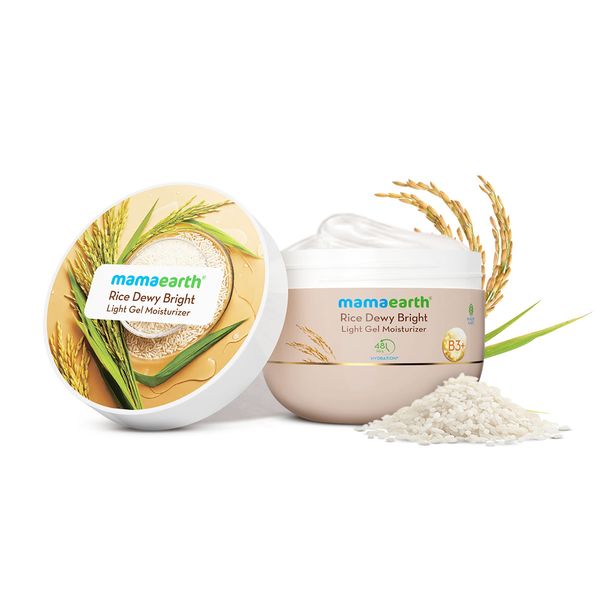 Mamaearth Rice Dewy Bright Light Gel Moisturizer with Rice & Niacinamide For Glass-skin Glow - 200 g