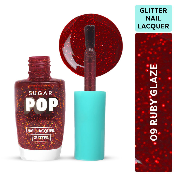 SUGAR POP Glitter Nail Lacquer (09 Ruby Glaze)