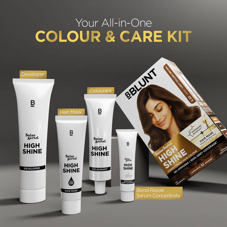 BBlunt Salon Secret High Shine Conditioning Hair Colour - Honey Light Golden Brown (130g)