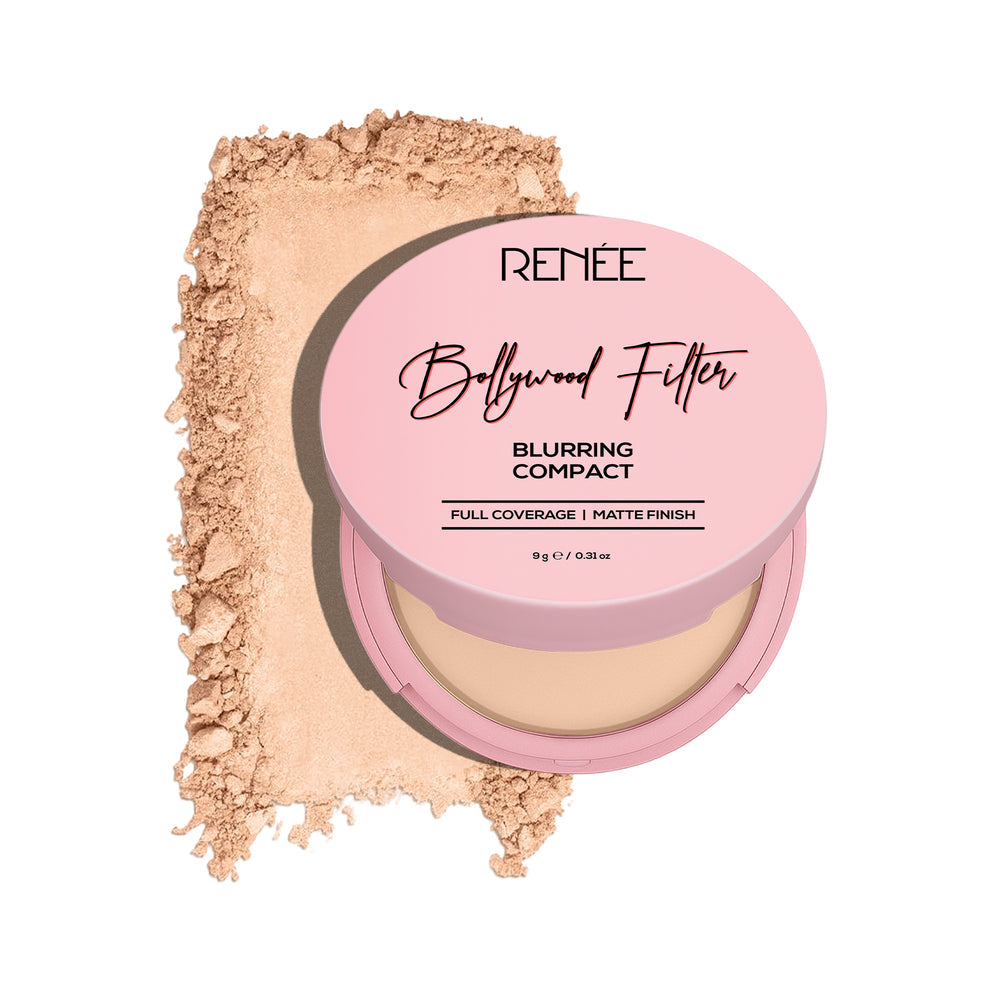RENEE Bollywood Filter Pore Minimising Blurring Compact With Matte Finish & Full Coverage  (1 Vanilla Haze)