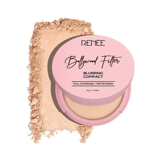 RENEE Bollywood Filter Pore Minimising Blurring Compact With Matte Finish & Full Coverage  (1 Vanilla Haze)