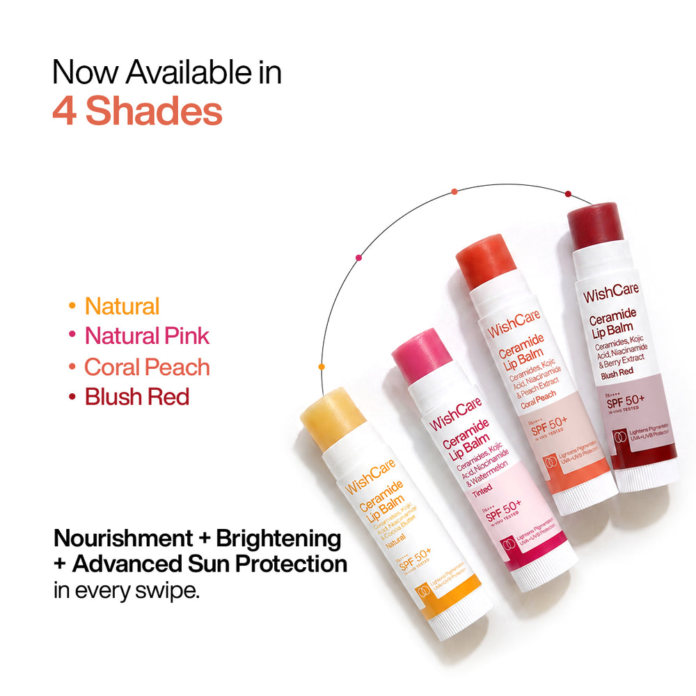 Wishcare Ceramide Lip Balm with SPF 50 PA++++ Coral Peach