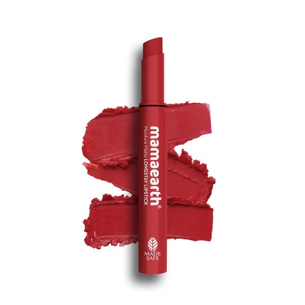 Mamaearth Moisture Matte Longstay Lipstick with Avocado Oil & Vitamin E (Raspberry Scarlet)