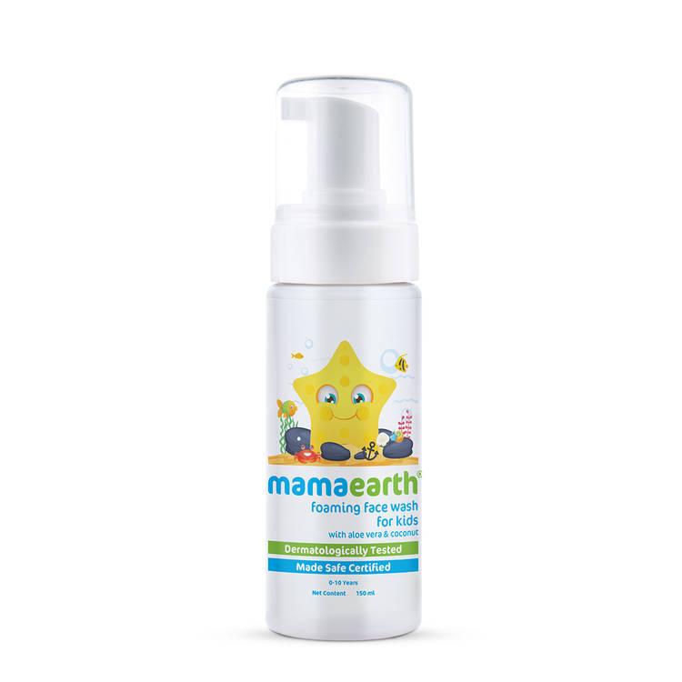 Mamaearth Foaming Face Wash For Kids With Aloe Vera & Coconut For Gentle Cleansing (150ml)