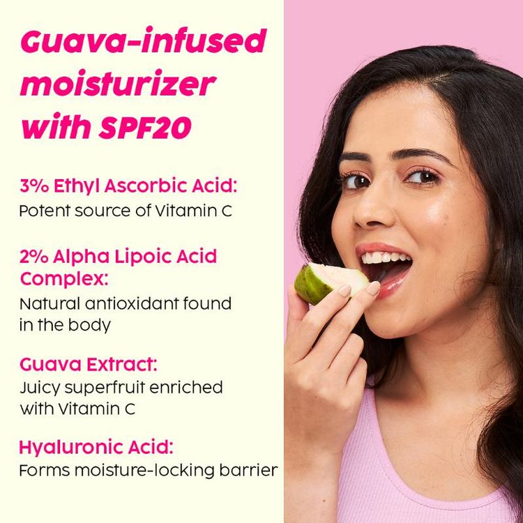 Plix 3% Vitamin C Guava Glow Smoothie Moisturizer For Brighter Skin With SPF 20, For Even-toned Skin
(50 g)
