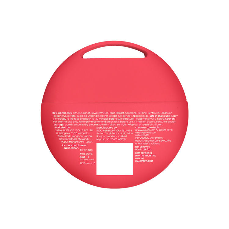 Plix Watermelon Hydra-Cool Fluid Sunscreen With SPF 50 PA++++
(50ml)