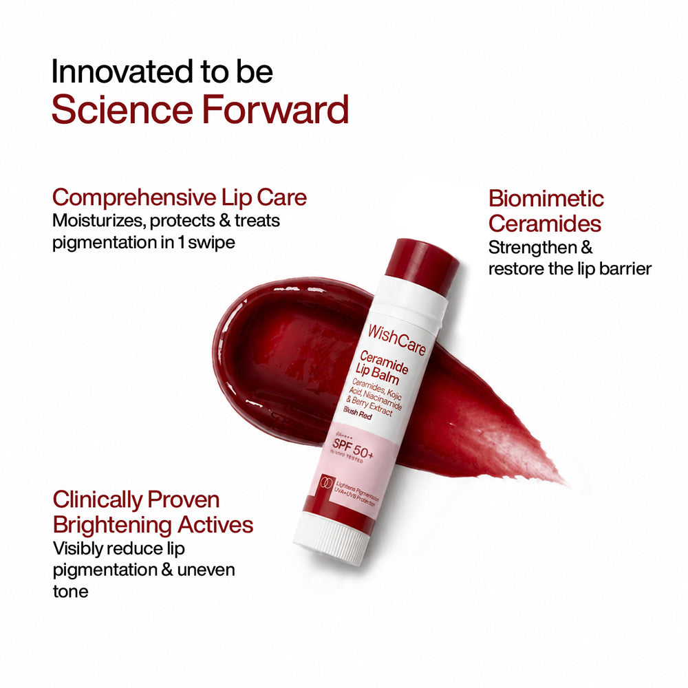 Wishcare Ceramide Lip Balm with SPF 50 PA++++ Blush Red