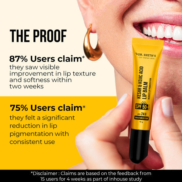 Dr. Sheth's Kesar & Kojic Acid Lip Balm - 10g