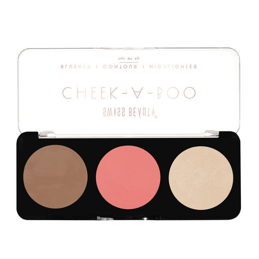 Swiss Beauty Cheek-A-Boo 3-in-1 Face Palette with Blusher , Contour and Highlighter (02)