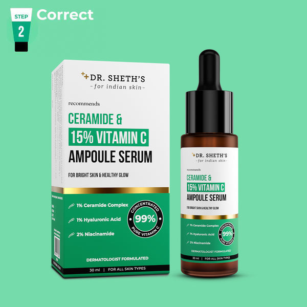 Dr. Sheth's Non-Irritating Ceramide & 15% Vitamin C Ampoule Serum - 30ml