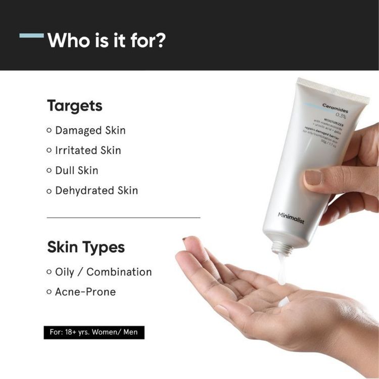 Minimalist 0.3% Ceramide Barrier Repair Moisturizing Cream For Oily Skin
(50g)