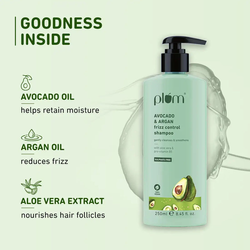 Plum Avocado & Argan Frizz Control Shampoo (250ml)
