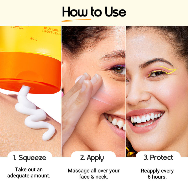 Aqualogica Glow+ Dewy Gel Sunscreen In-Vivo Tested SPF 50+ PA++++ with Papaya & Vitamin C - 80g