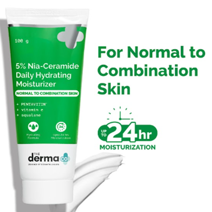 The Derma Co 5% Nia-Ceramide Daily Hydrating Moisturizer with 5% Niacinamide & 2% Ceramide - 100g
