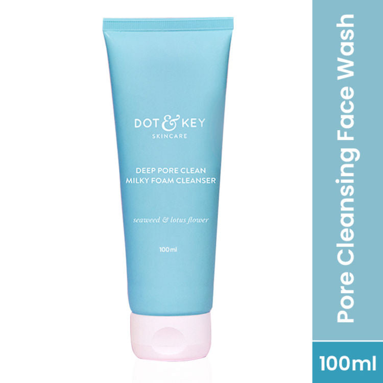 Dot & Key Deep Pore Clean Facial Foam Cleanser, With Seaweed & Lotus Flower (100ml)