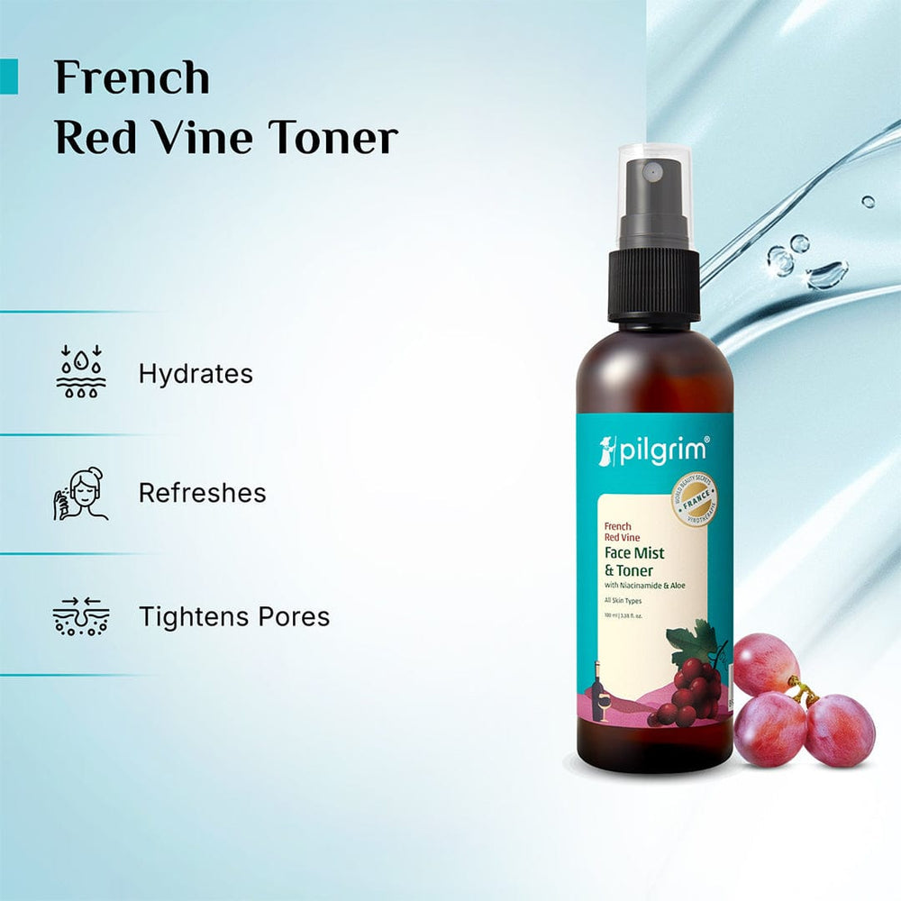 Pilgrim Red Vine Face Mist & Toner with Niacinamide (Vit. B3) & Aloe