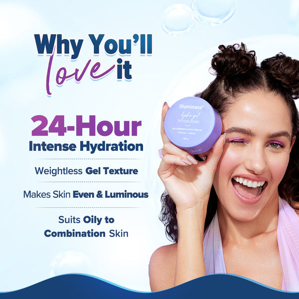 Aqualogica Illuminate + Hydra Gel Moisturizer with Wild Berries & Alpha Arbutin - 100g
