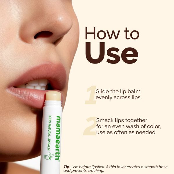 Mamaearth Nourishing 100% Natural Lip Balm with Shea Butter & Vitamin E - 4g