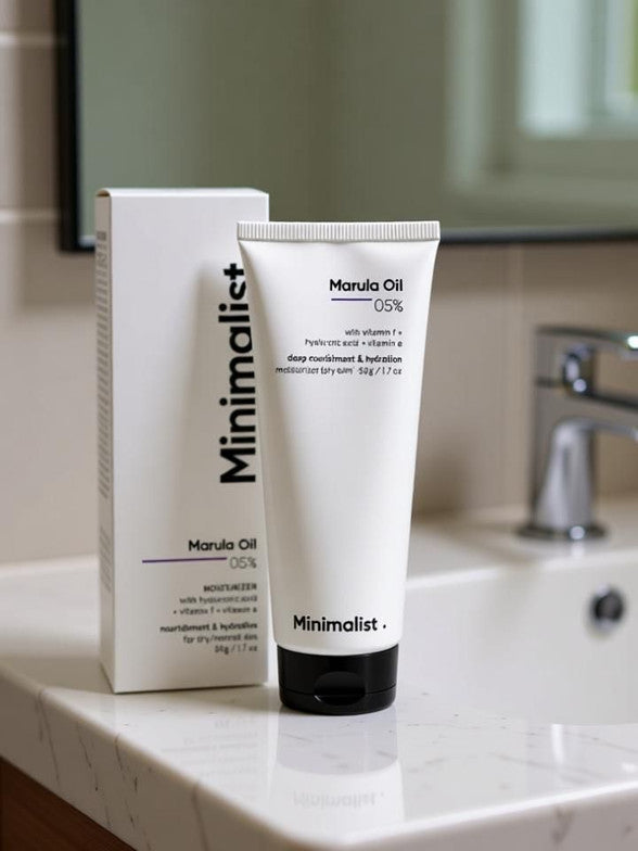 Minimalist 5% Marula Oil Moisturizer With Hyaluronic Acid & Vitamin F & E For Dry Skin
(50 g)