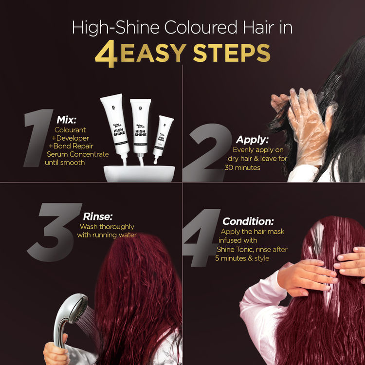BBlunt Salon Secret High Shine Hair Colour - Cherry Red 6.62
(130g)