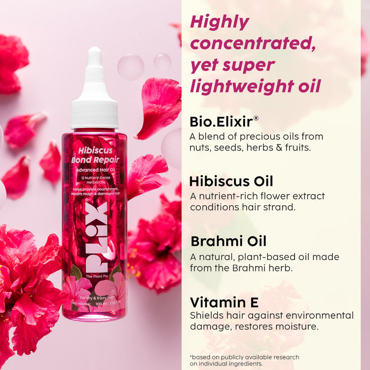 Plix Hibiscus Bond Repair Advanced Hair Oil (For Targeted Repair of Rough & Damaged Hair)