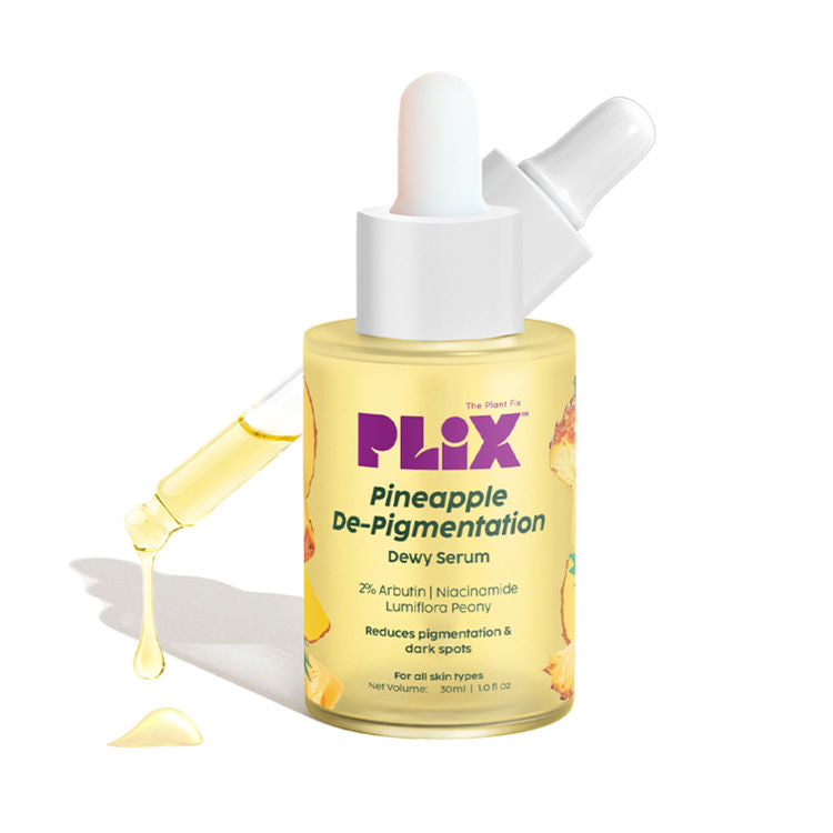 Plix 2% Alpha Arbutin Pineapple Serum for Pigmentation & Dark Spot Reduction
(30ml)
