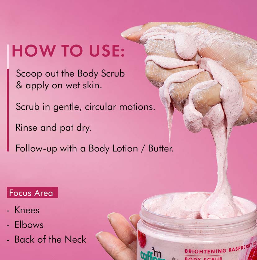 Mcaffeine Brightening Raspberry Body Scrub | Vit C Rich - 175g