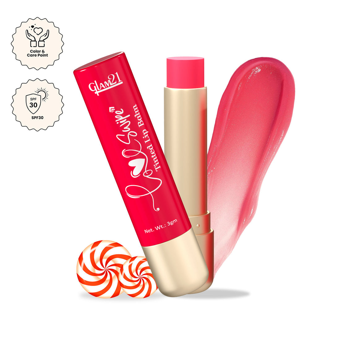Glam21 Love Swipe Tinted Lip Balm (01Candy Red)
