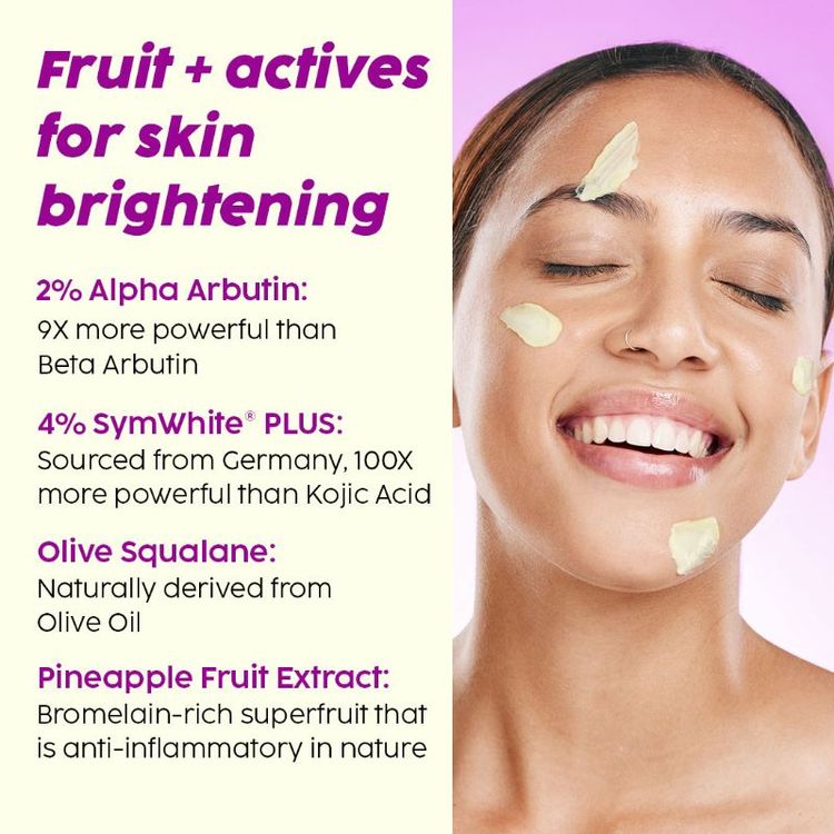 Plix 2% Alpha Arbutin Pineapple Moisturizer With SymWhite PLUS For Hyperpigmentation & Dark Spots
(30g)