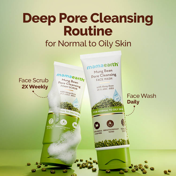 Mamaearth Mung Bean Pore Cleansing Foam Scrub
(100g)