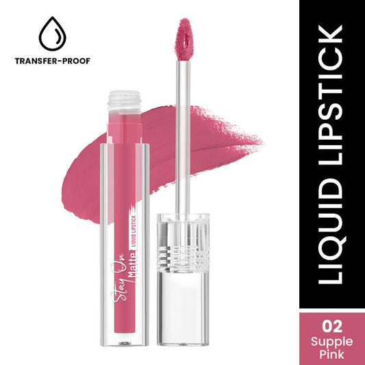 Swiss Beauty Stay On Matte Liquid Lipstick 02(Supple Pink)
