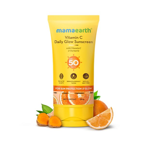Mamaearth Vitamin C Daily Glow Sunscreen SPF 50 PA++++ – In-Vivo Tested