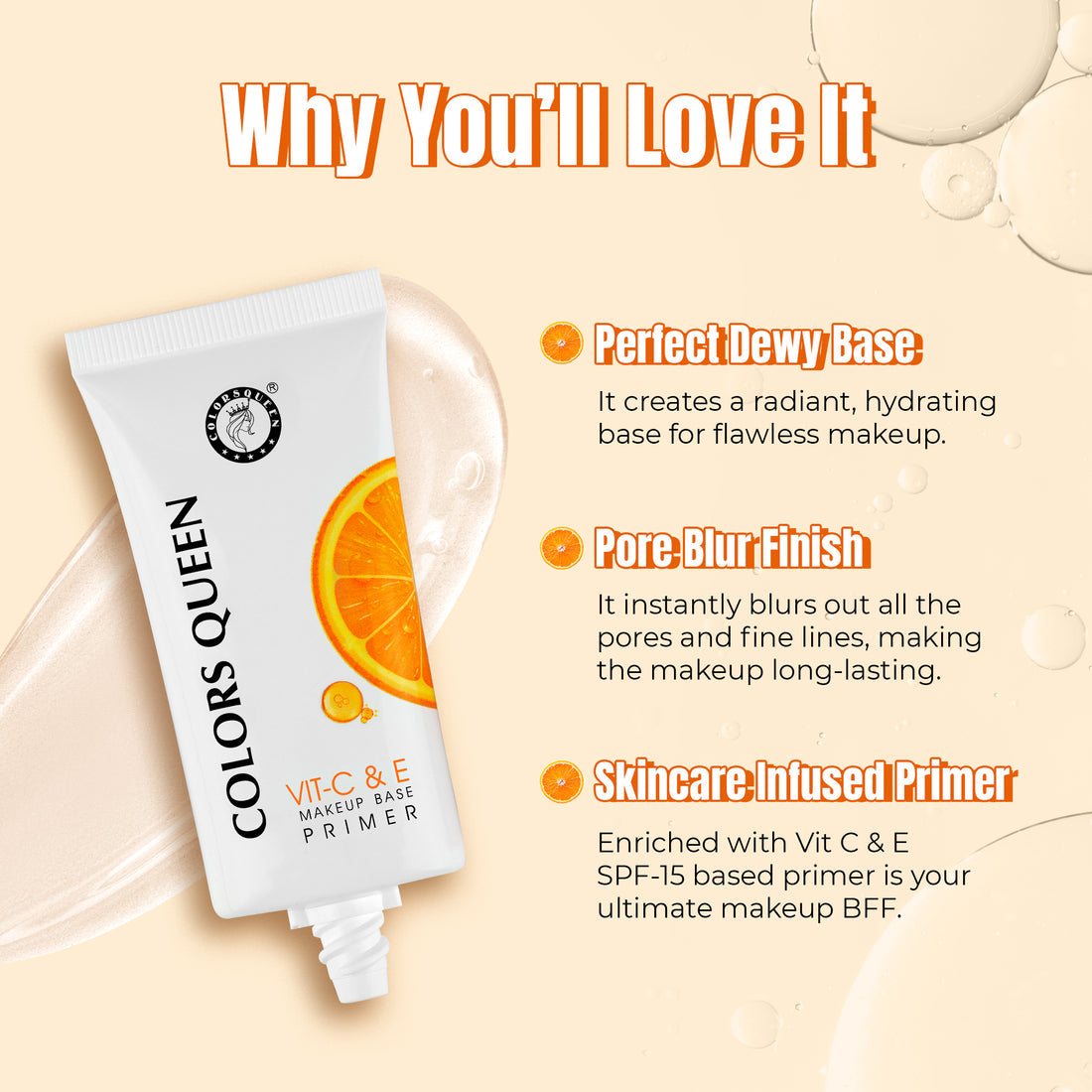 Colors Queen Flawless Makeup Base Primer (vit C& E) 8ml