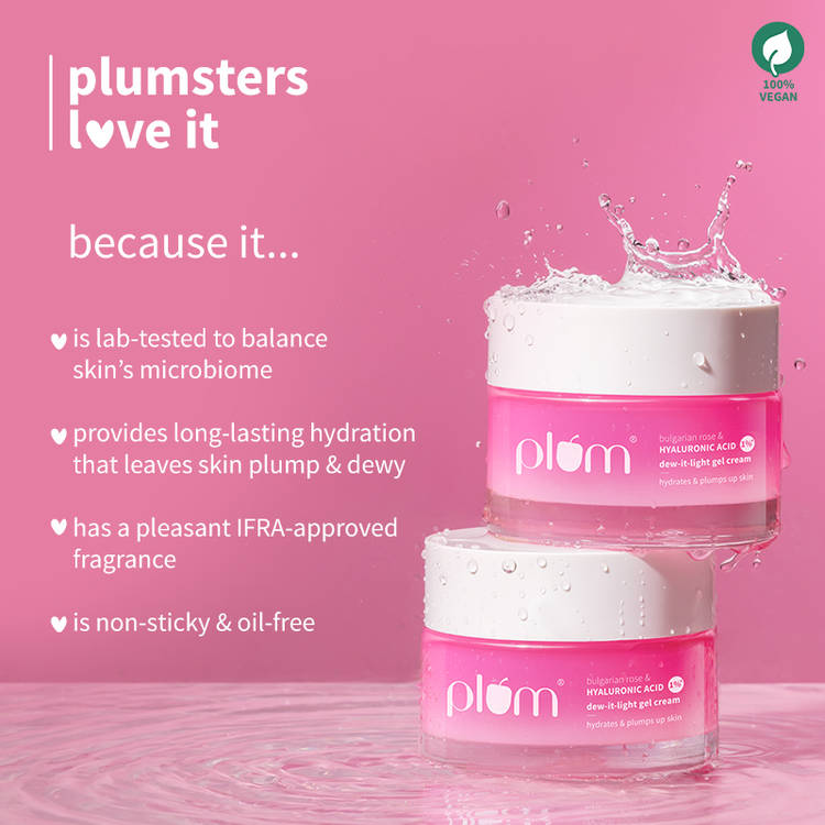 Plum Bulgarian Rose And 1% Hyaluronic Acid Dew-It-Light Gel Cream (50g)