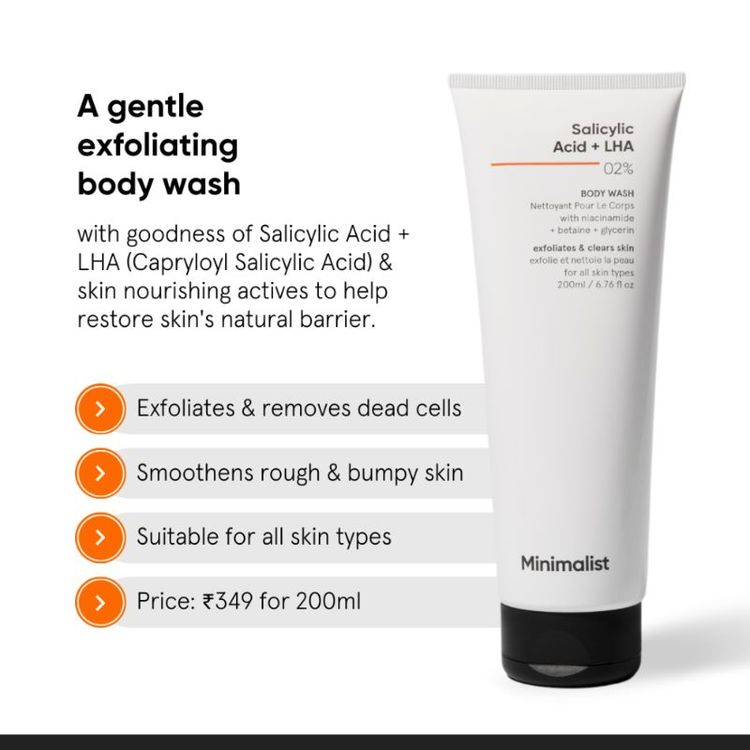 Minimalist Salicylic Acid & LHA 2% Body Wash With Niacinamide
(200ml)