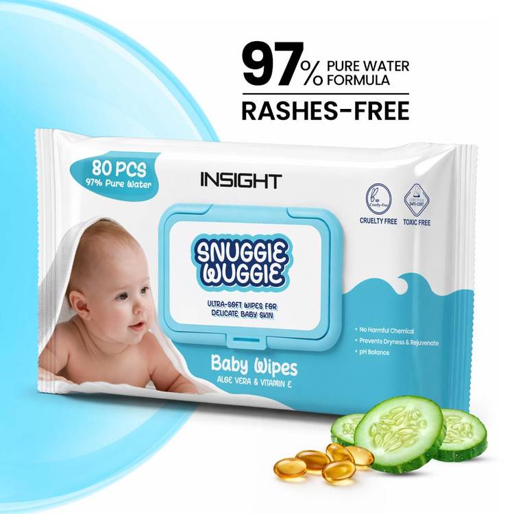 Insight Cosmetics Snuggle Wuggle Baby Wipes (80 Wipes)
