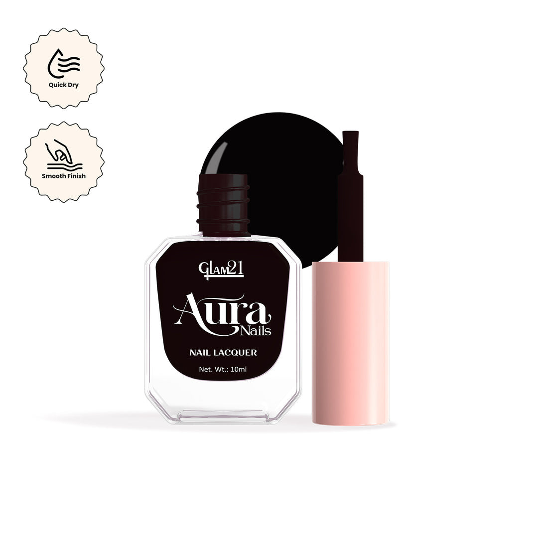 Glam21 Aura - Nail Lacquer (12Midnight Black)