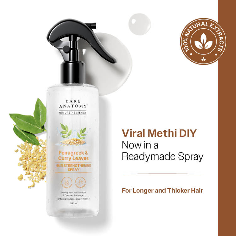 Bare Anatomy Nature x Science Methi & Curry Leaves Hair Strengthening Spray (200ml)