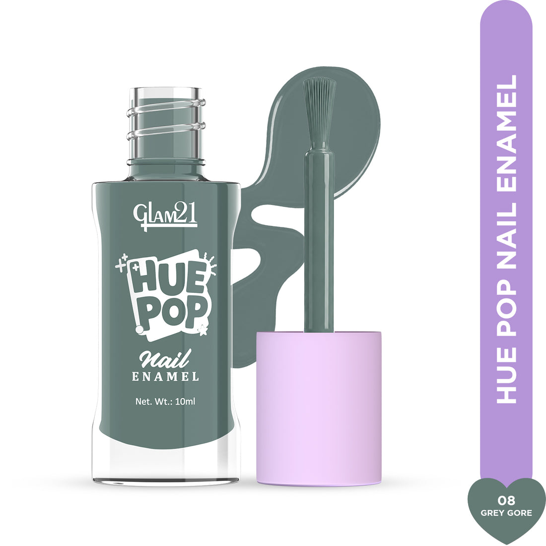 Glam21 Hue Pop Nail Paint / 08 Grey Gore