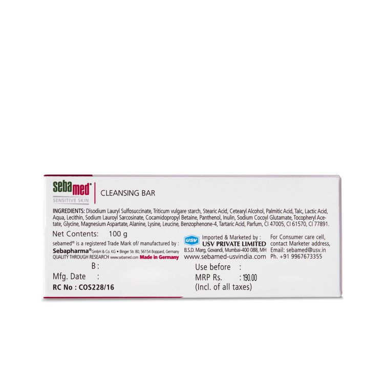 Sebamed Cleansing Bar, pH5.5, Gentle, Non Drying
(100g)