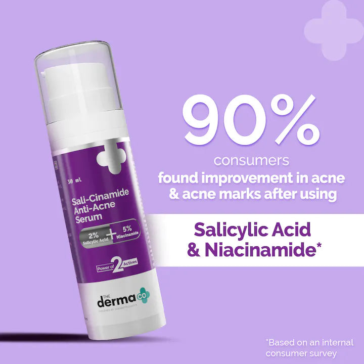 The Derma Co Sali-Cinamide Anti-Acne Serum with 2% Salicylic Acid & 5% Niacinamide - 30ml